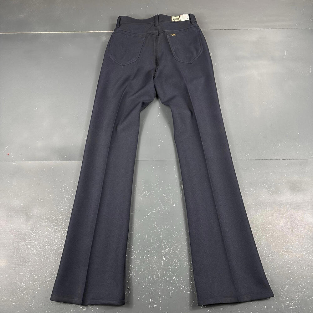 VTG Lee Pants Slacks Mens 28x34 Deep Navy Blue Comfort Stretch Bootcut 70's NWT - Picture 8 of 9